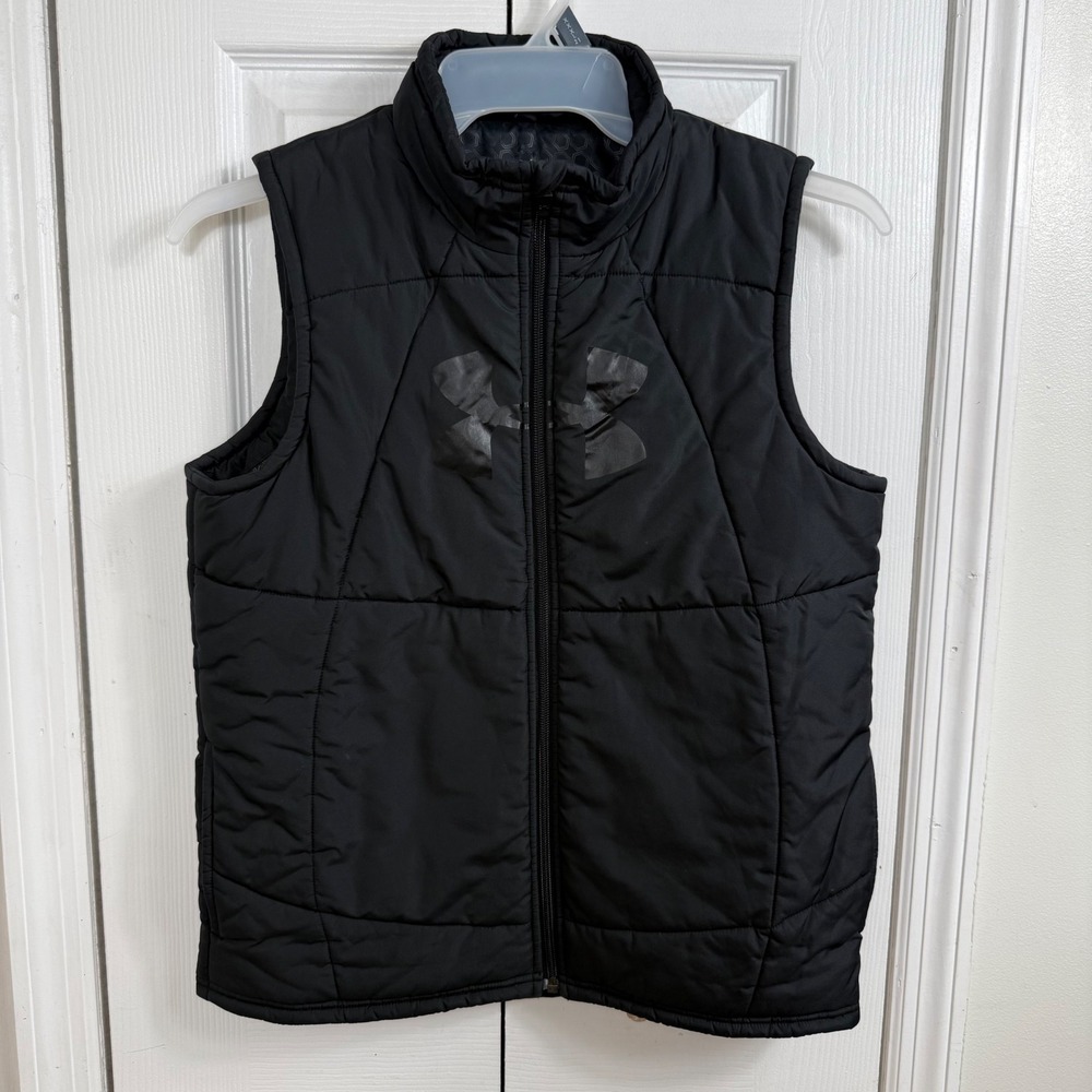 Under Armour ColdGear Puffer Vest Medium Black Athleisure Gorpcore Full Zip